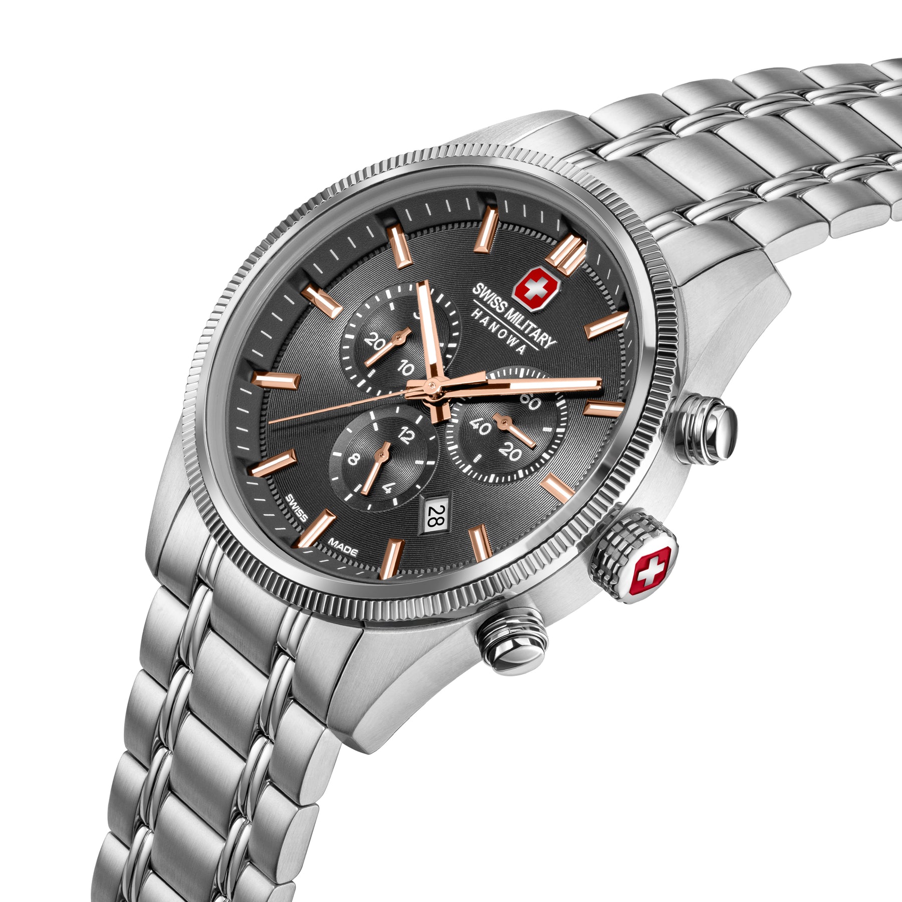 Swiss Military Hanowa SMWGI0003103  - Swiss Made Round Cool Grey Chronograph - Watch for men