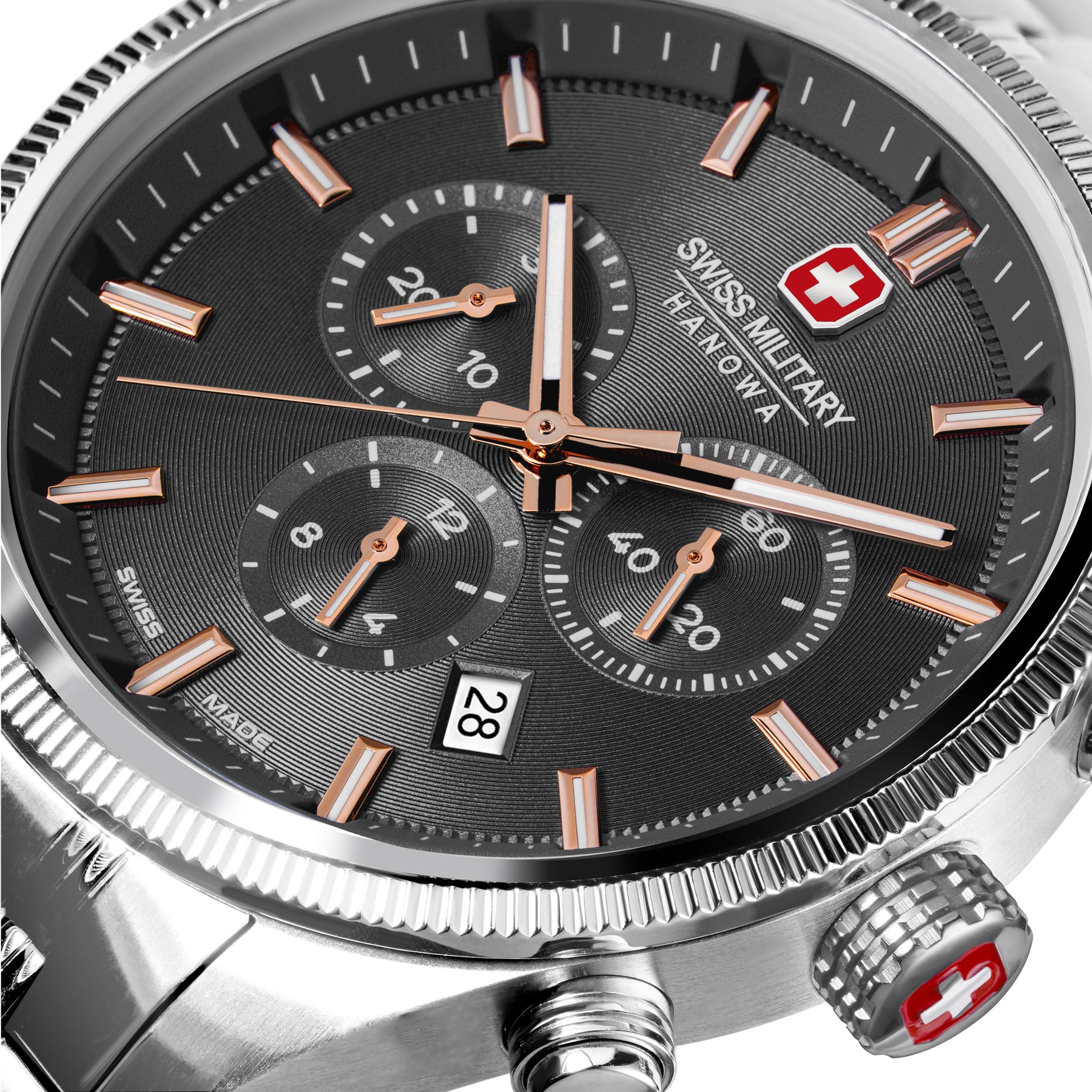 Swiss Military Hanowa SMWGI0003103  - Swiss Made Round Cool Grey Chronograph - Watch for men