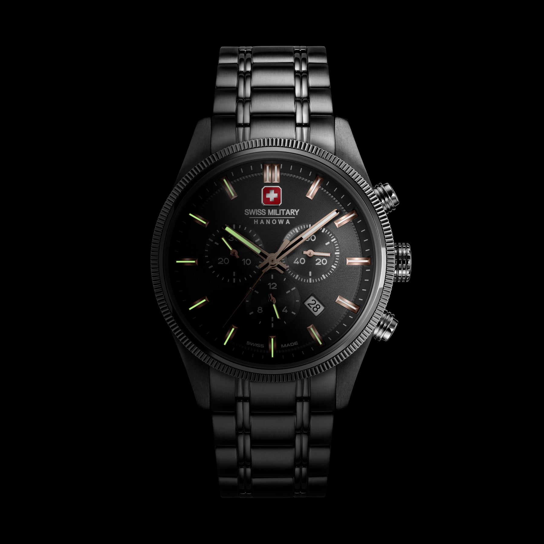 Swiss Military Hanowa SMWGI0003103  - Swiss Made Round Cool Grey Chronograph - Watch for men