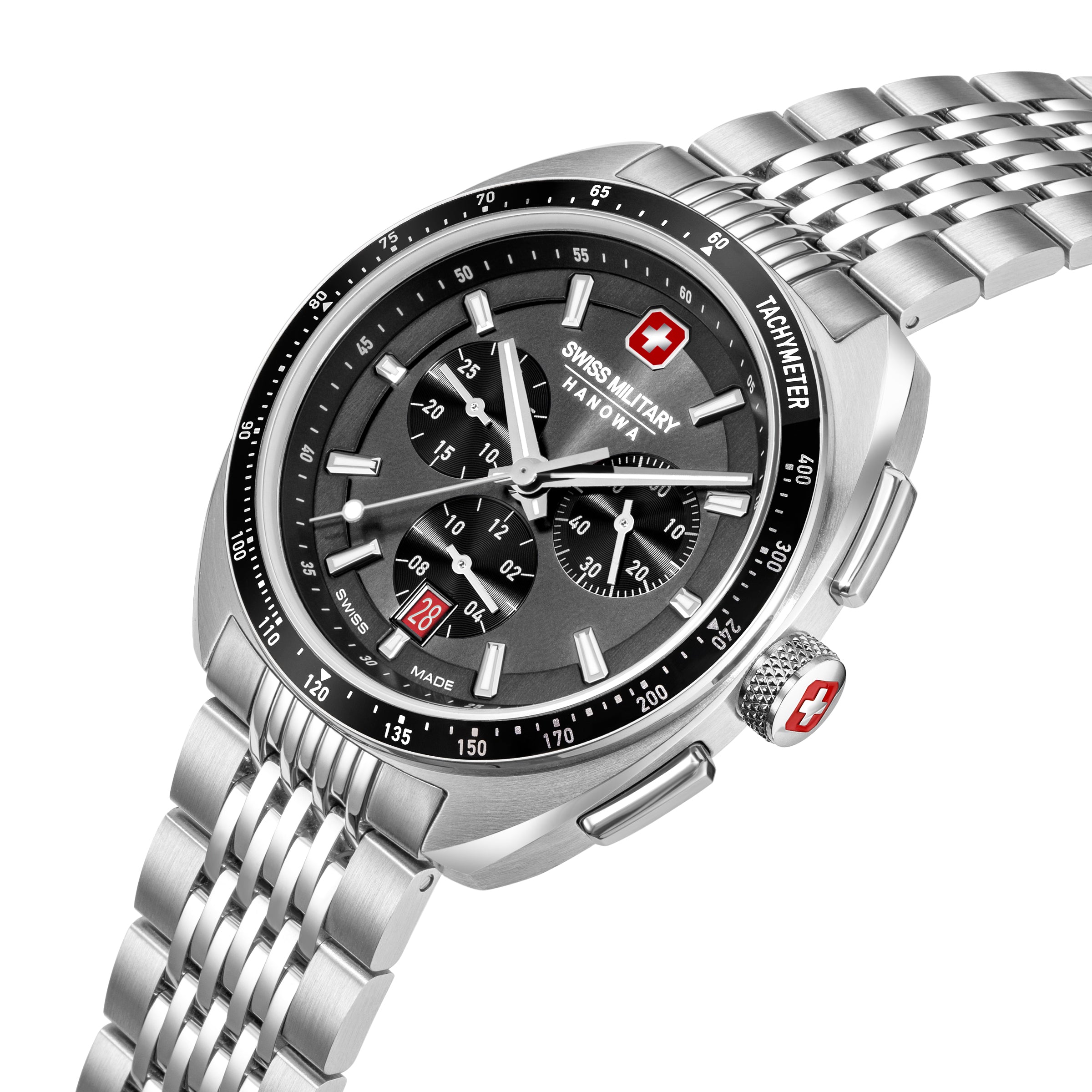 Swiss Military Hanowa SMWGI0003302 GREYHOUND CHRONO - Swiss Made Round Cool Grey Chronograph - Watch for men