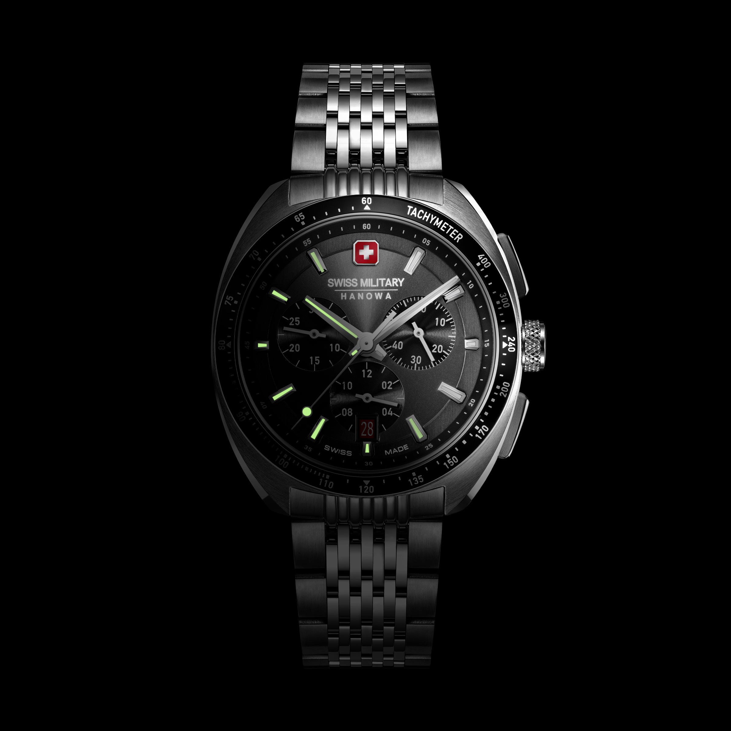 Swiss Military Hanowa SMWGI0003302 GREYHOUND CHRONO - Swiss Made Round Cool Grey Chronograph - Watch for men