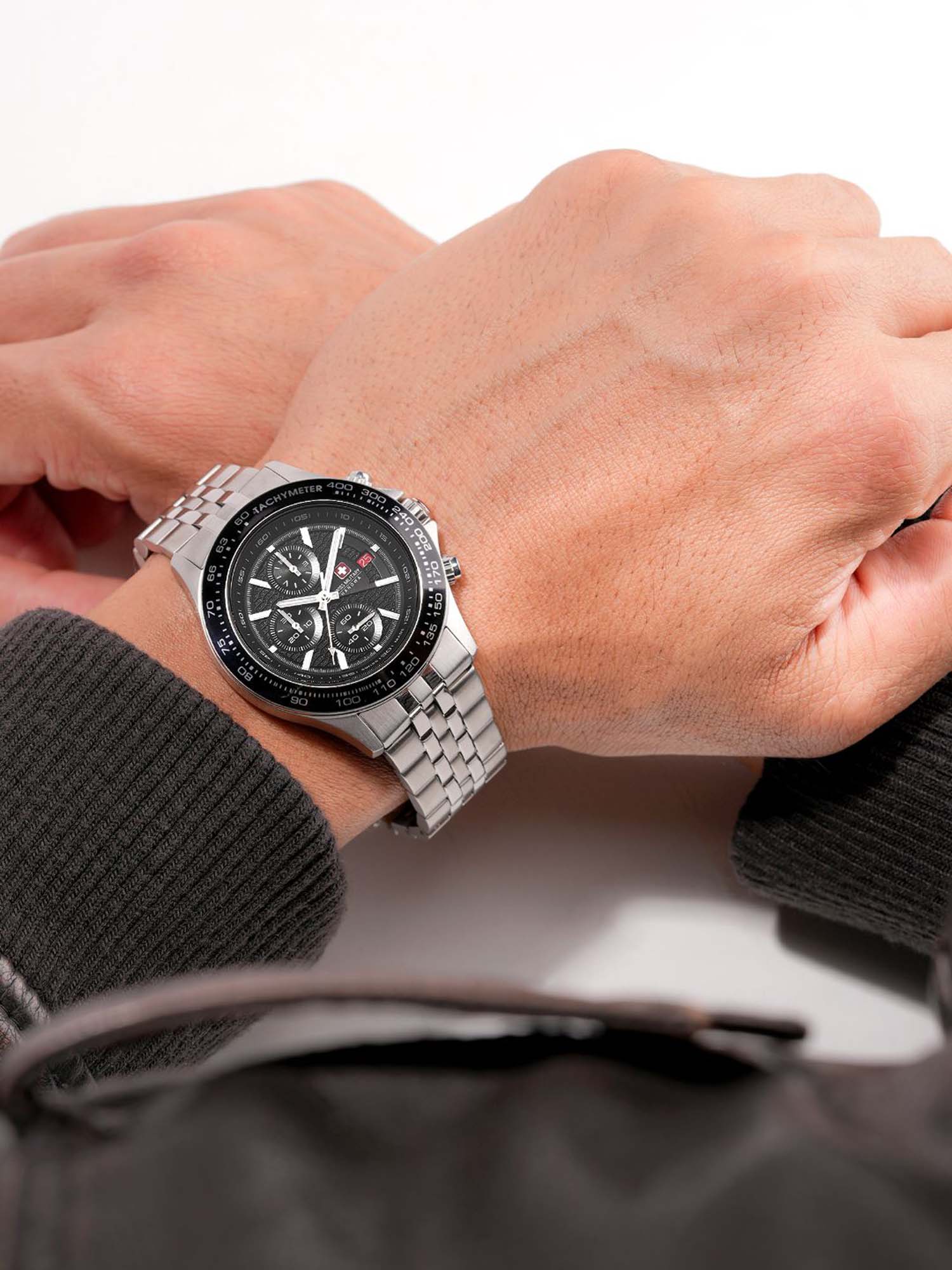 Swiss Military Hanowa SMWGI0003402  - Swiss Made Round Black Chronograph - Watch for men