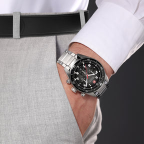 Swiss Military Hanowa SMWGI0003803 NAVALUS PRO CHRONO - swiss made Round Black Chronograph - Watch for men