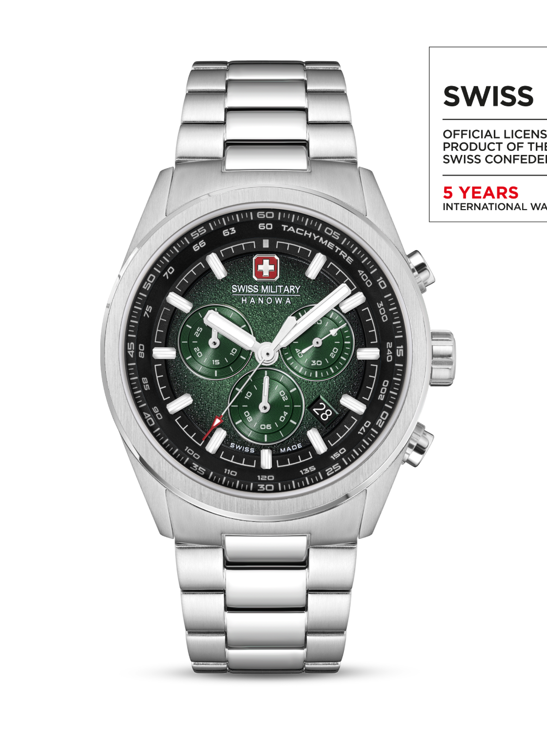 Swiss Military Hanowa SMWGI0004206 PIONEER - Swiss Made Round Green Chronograph - Watch for men