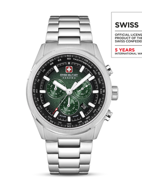 Swiss Military Hanowa SMWGI0004206 PIONEER - Swiss Made Round Green Chronograph - Watch for men