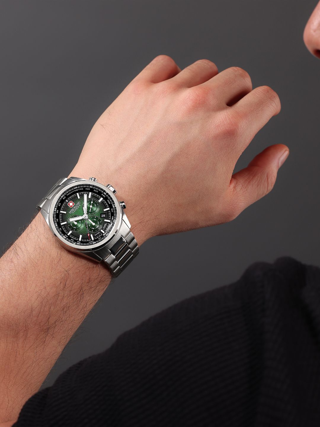 Swiss Military Hanowa SMWGI0004206 PIONEER - Swiss Made Round Green Chronograph - Watch for men