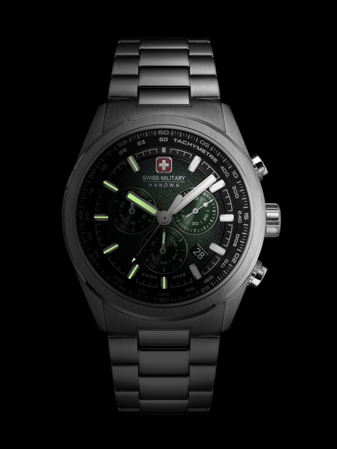 Swiss Military Hanowa SMWGI0004206 PIONEER - Swiss Made Round Green Chronograph - Watch for men