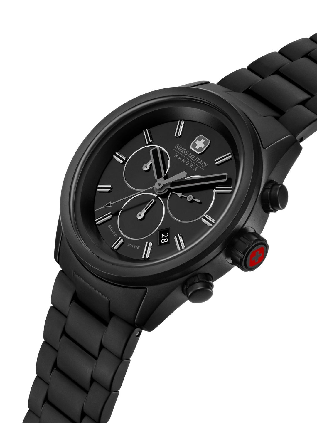 Swiss Military Hanowa Navalus Pro Chrono Stealth Black Dial Chronograph Swiss Made Watch For Mens-SMWGI0004230