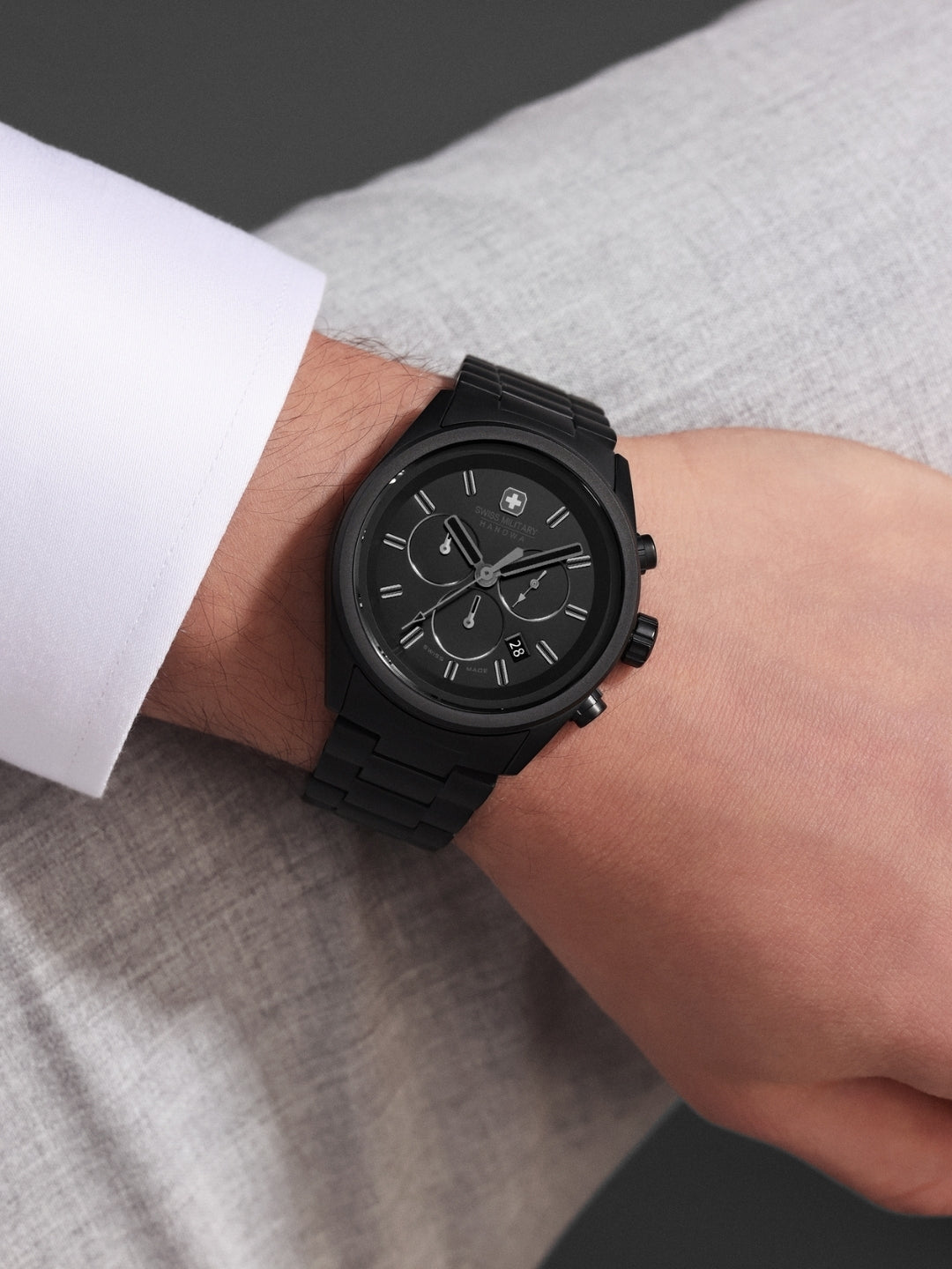 Swiss Military Hanowa Navalus Pro Chrono Stealth Black Dial Chronograph Swiss Made Watch For Mens-SMWGI0004230