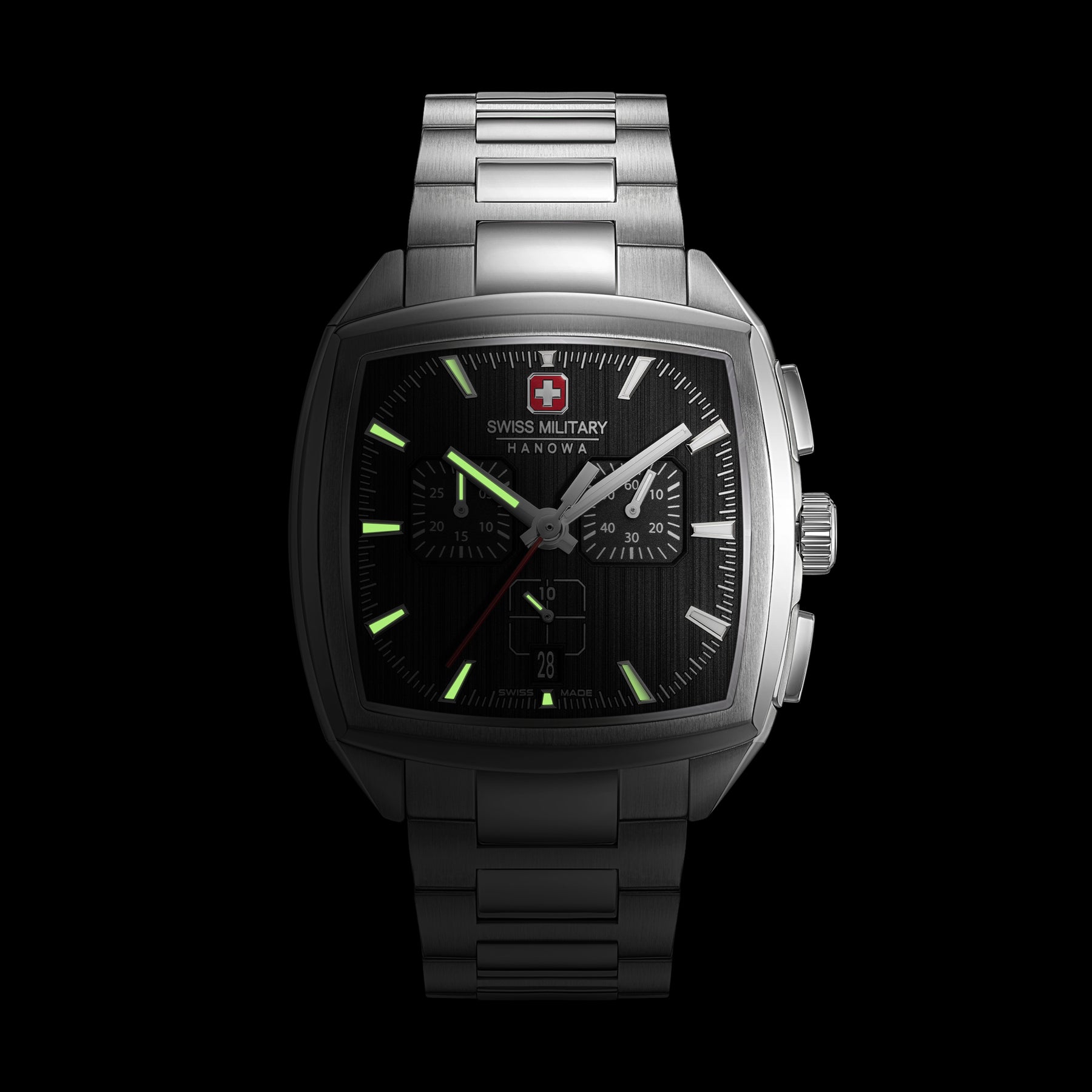 Swiss Military Hanowa SMWGI0004301  - Swiss Made Square Dial Black Chronograph - Watch for men