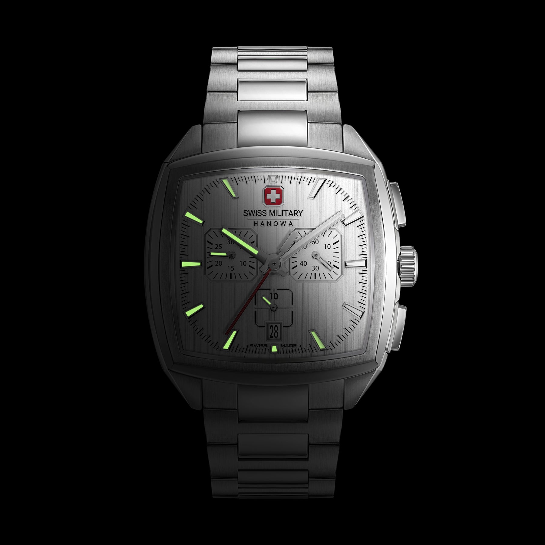 Swiss Military Hanowa SMWGI0004303  - Swiss Made Square Dial Silver Chronograph - Watch for men