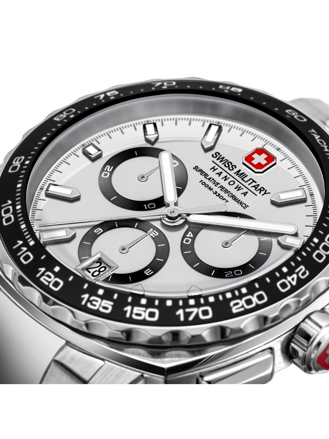 Swiss Military Hanowa SPEEDWELL White Round Dial Chronograph Swiss Made Watch For Mens-SMWGI0006801