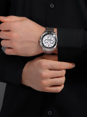 Swiss Military Hanowa SPEEDWELL White Round Dial Chronograph Swiss Made Watch For Mens-SMWGI0006801
