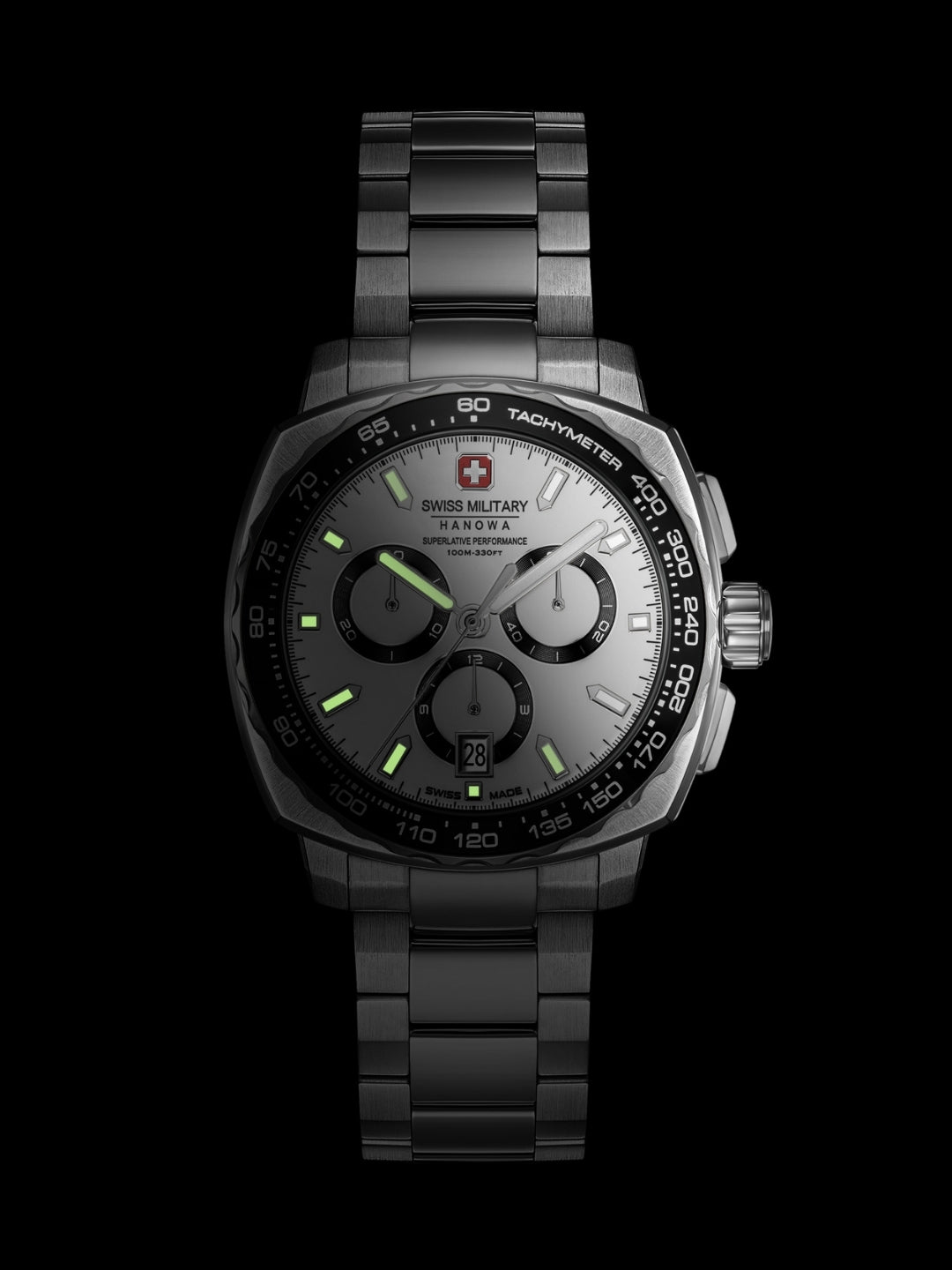 Swiss Military Hanowa SPEEDWELL White Round Dial Chronograph Swiss Made Watch For Mens-SMWGI0006801