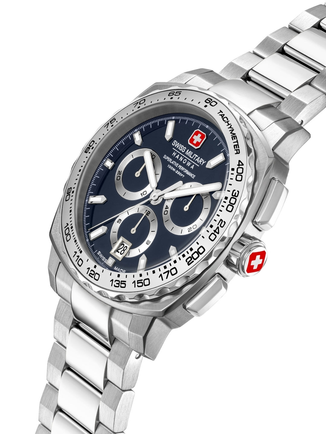 Swiss Military Hanowa SPEEDWELL Blue Round Dial Chronograph Swiss Made Watch For Mens-SMWGI0006803