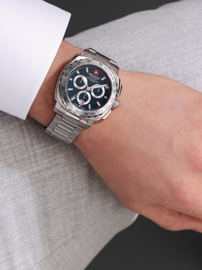 Swiss Military Hanowa SPEEDWELL Blue Round Dial Chronograph Swiss Made Watch For Mens-SMWGI0006803