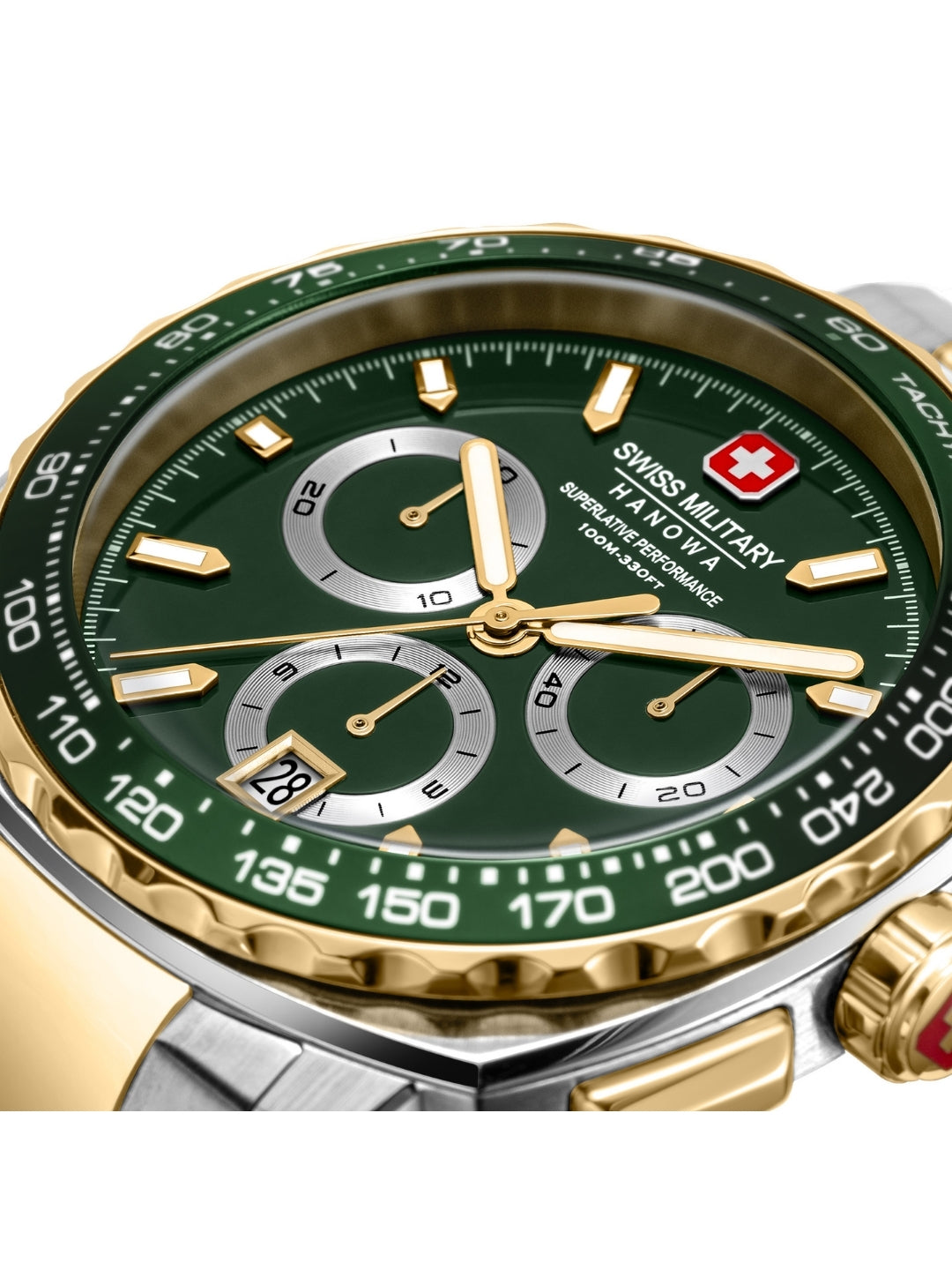 Swiss Military Hanowa SPEEDWELL Green Round Dial Chronograph Swiss Made Watch For Mens-SMWGI0006804