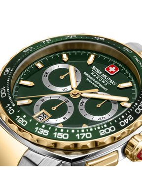 Swiss Military Hanowa SPEEDWELL Green Round Dial Chronograph Swiss Made Watch For Mens-SMWGI0006804