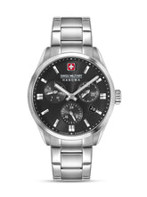 SMWGK0005601 Swiss Made Men's Multifunction Watch with Black Dial & Silver Stainless Steel Bracelet