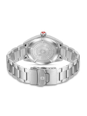 SMWGK0005602 Swiss Made Men's Multifunction Watch with Blue Dial & Silver Stainless Steel Bracelet