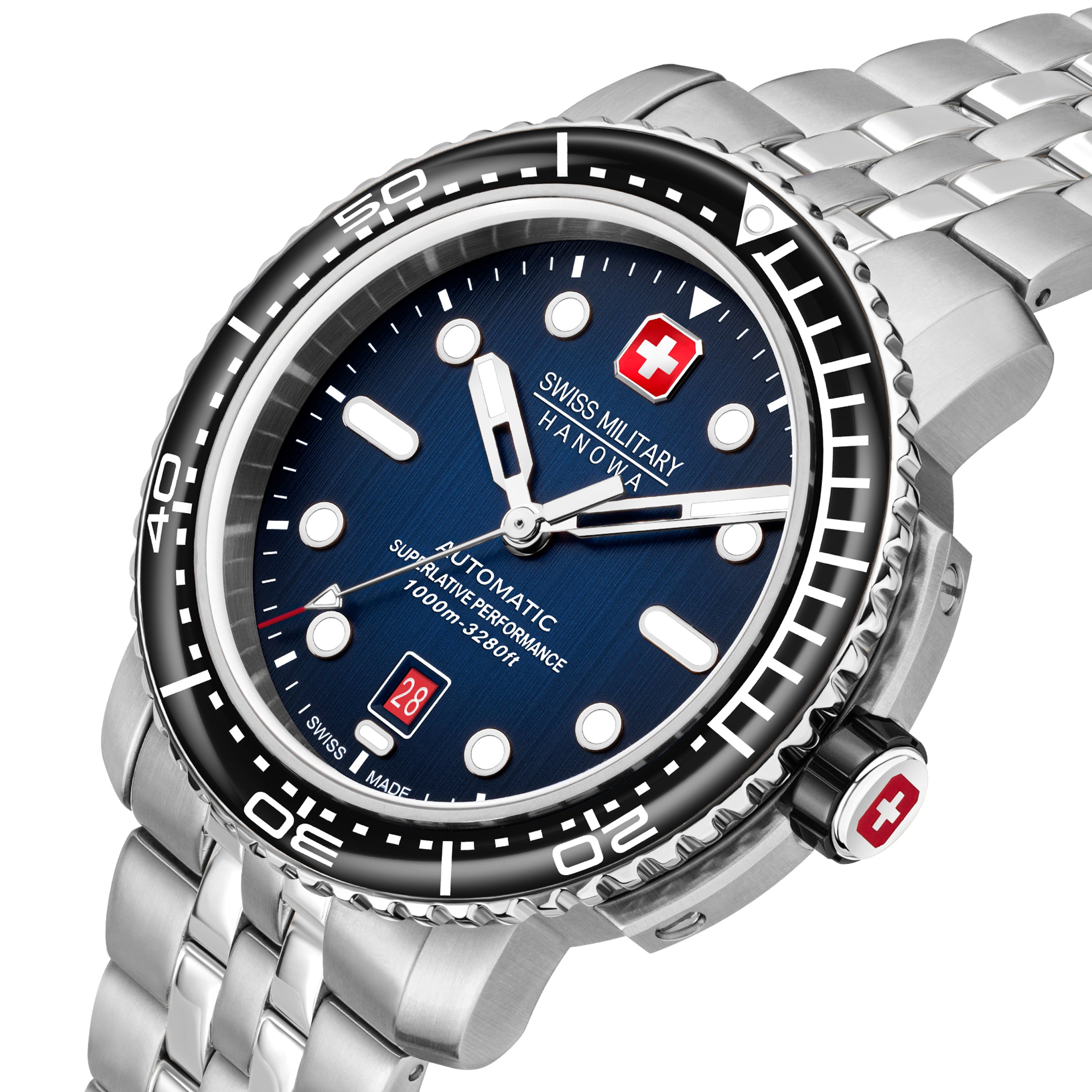 Swiss Military Hanowa SMWGL0002002-SET  - swiss made Round Blue Automatic - Watch for men with spare bracelet