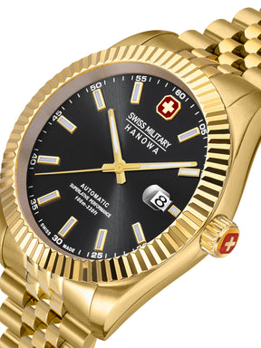 SWISS MILITARY HANOWA DILIGENTER BLACK ROUND Dial Analog  Automatic Watch for Mens SMWGL0002110