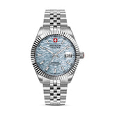 Swiss Military Hanowa Master Diligenter Ice Blue Round Dial Automatic Swiss Made Watch For Mens-SMWGL0005405