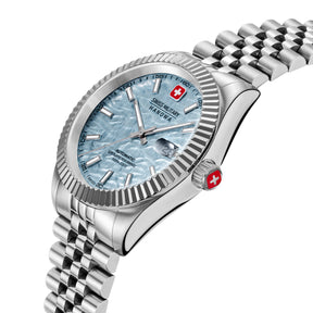 Swiss Military Hanowa Master Diligenter Ice Blue Round Dial Automatic Swiss Made Watch For Mens-SMWGL0005405