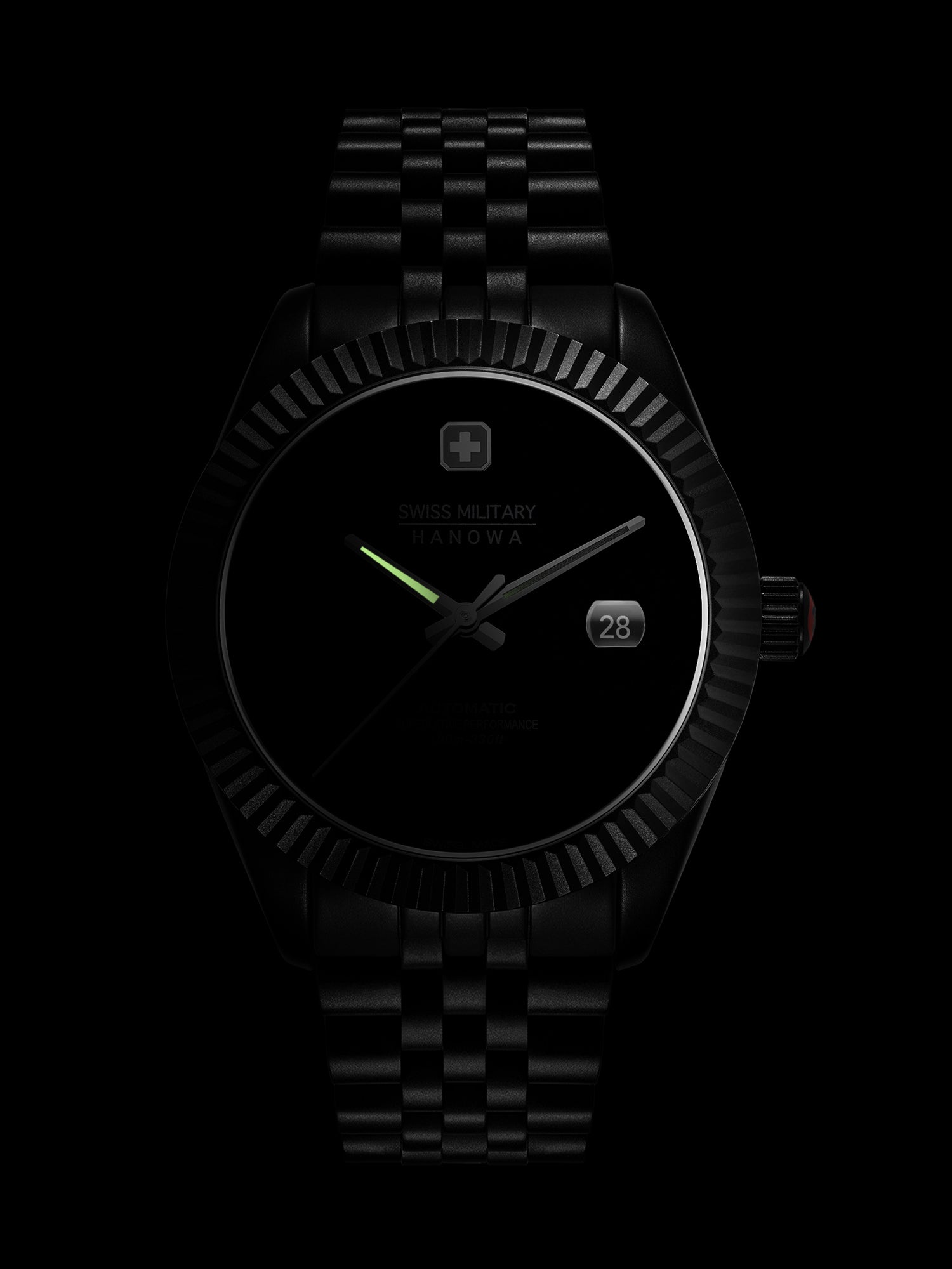 Swiss Military Hanowa SMWGL0005530 DARK NIGHT - Swiss Made Round Musou Black Automatic - Watch for men