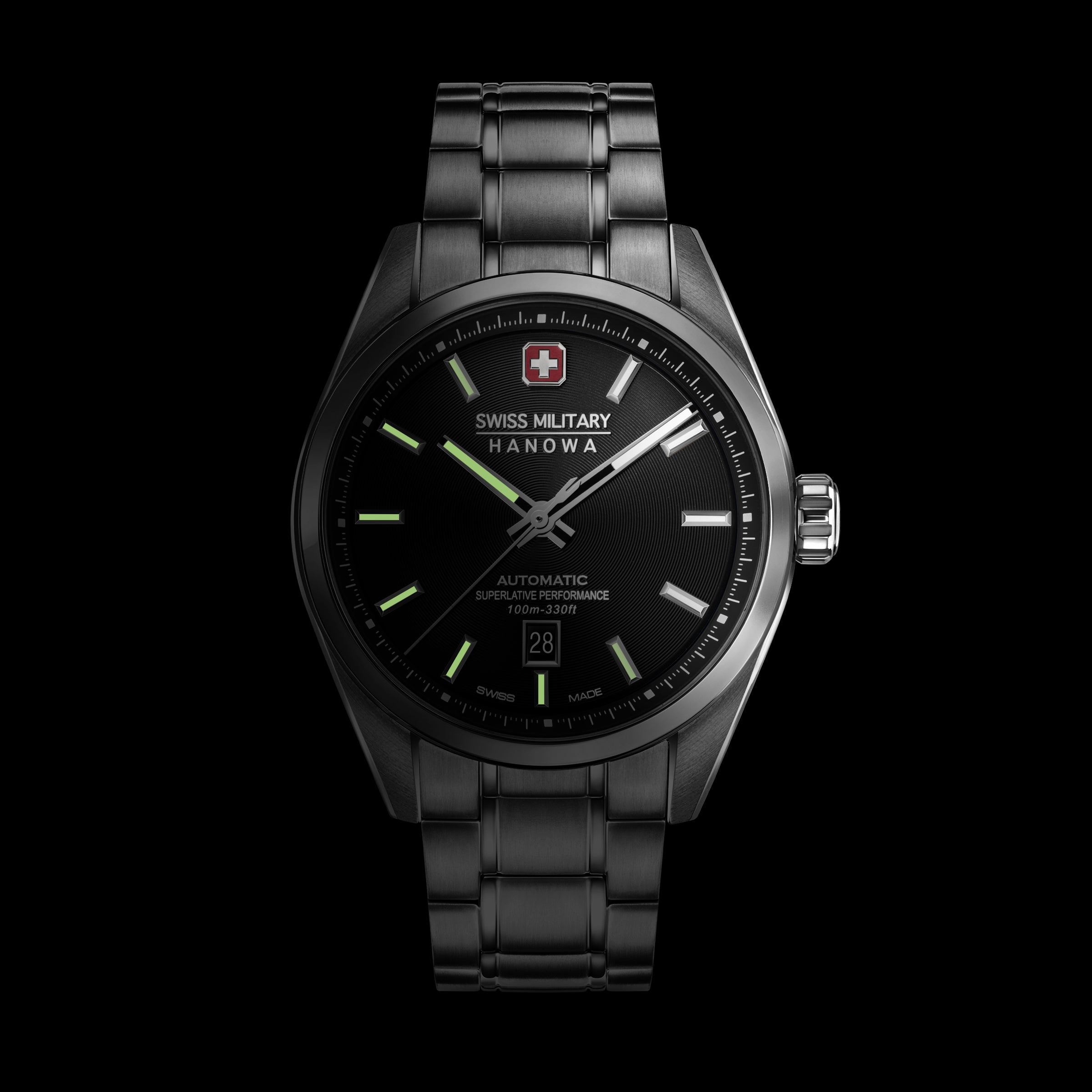 Swiss Military Hanowa SMWGL0006201 MAJESTIC PIONEER - swiss made Round Black Automatic - Watch for men