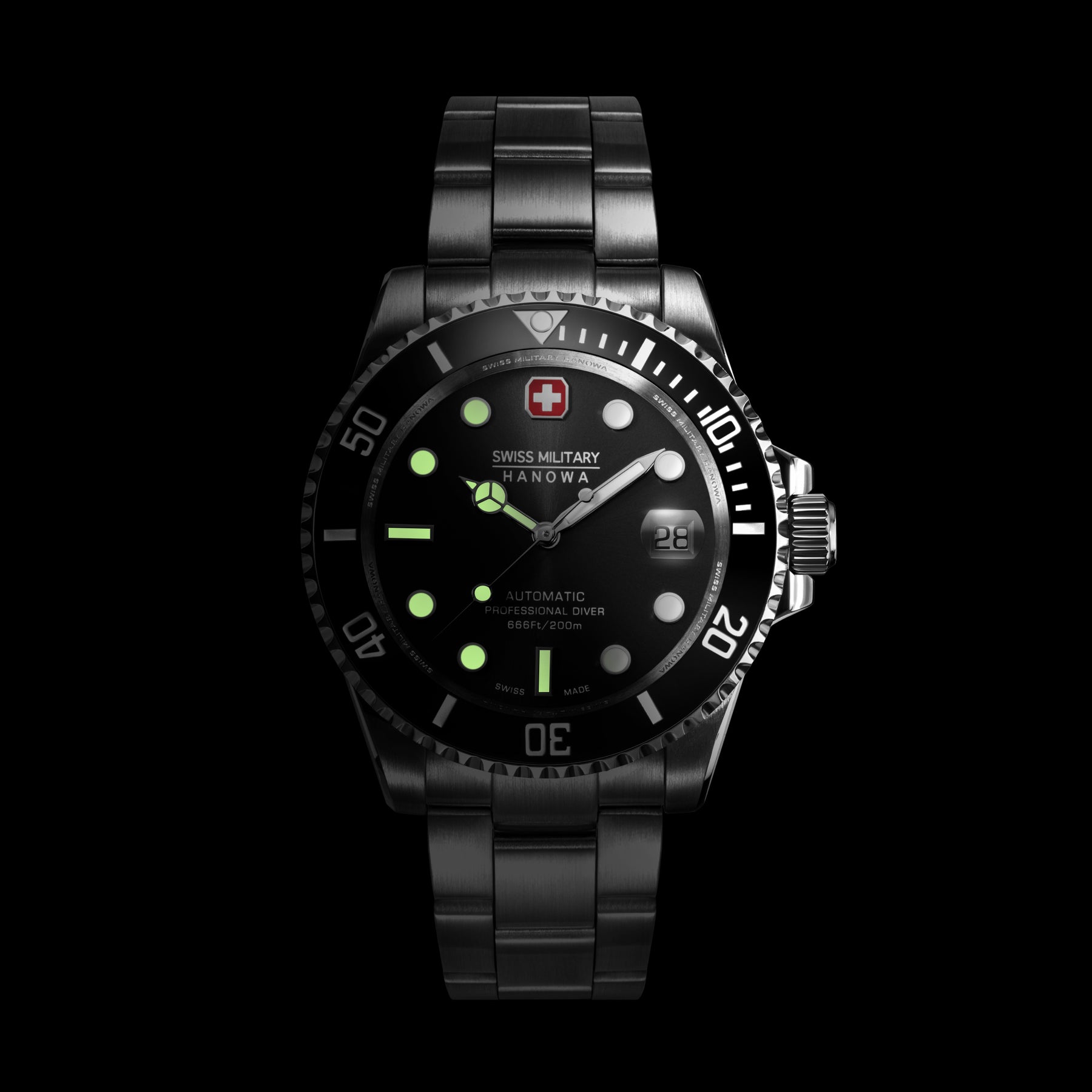Swiss Military Hanowa SMWGL0006301 SEALORD - Swiss Made Round Black Automatic - Watch for men