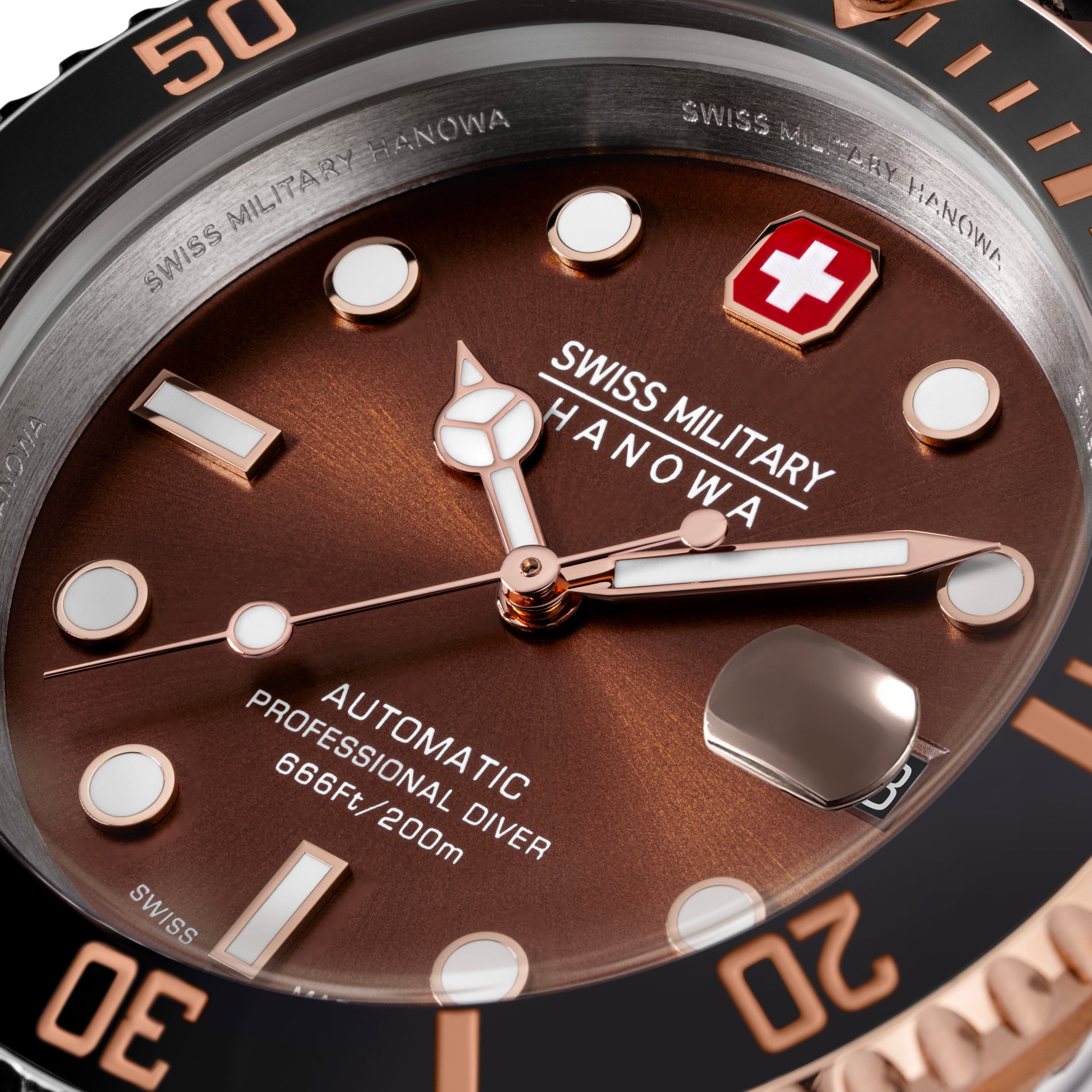 SMWGL0006360 Swiss Made Men's Automatic Watch with Dark Brown Dial & Stainless Steel Bracelet
