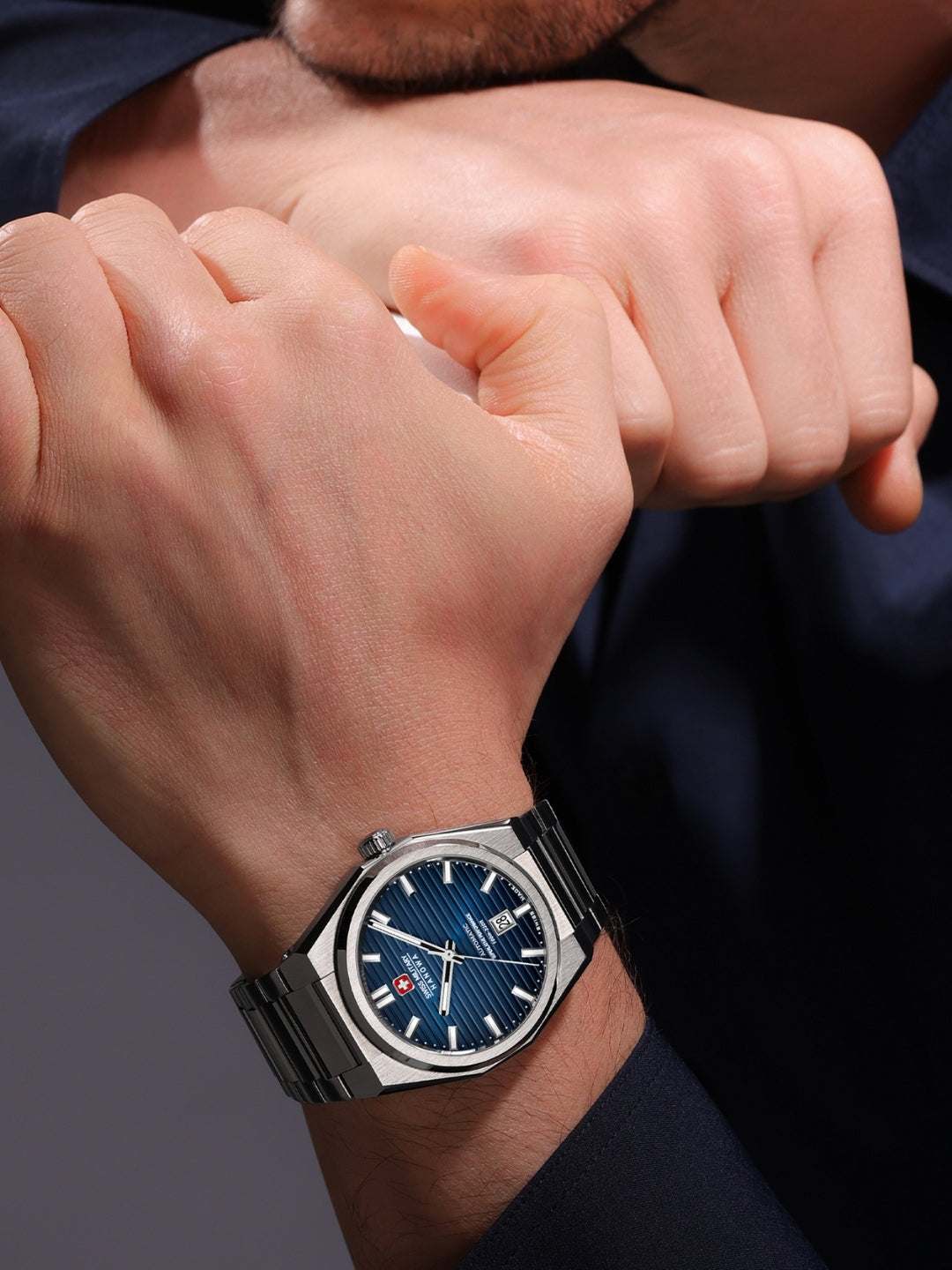 Swiss Military Hanowa AVALANCHE Blue Round Dial Automatic Swiss Made Watch For Mens-SMWGL0006901