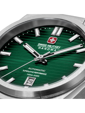 Swiss Military Hanowa AVALANCHE Green Round Dial Automatic Swiss Made Watch For Mens-SMWGL0006902