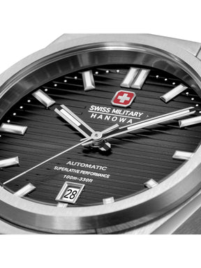 Swiss Military Hanowa AVALANCHE Cool Grey Round Dial Automatic Swiss Made Watch For Mens-SMWGL0006903