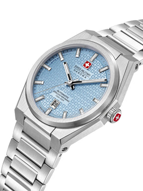 Swiss Military Hanowa Avalanche Icon Ice Blue Round Dial Automatic Swiss Made Watch For Mens-SMWGL0006904