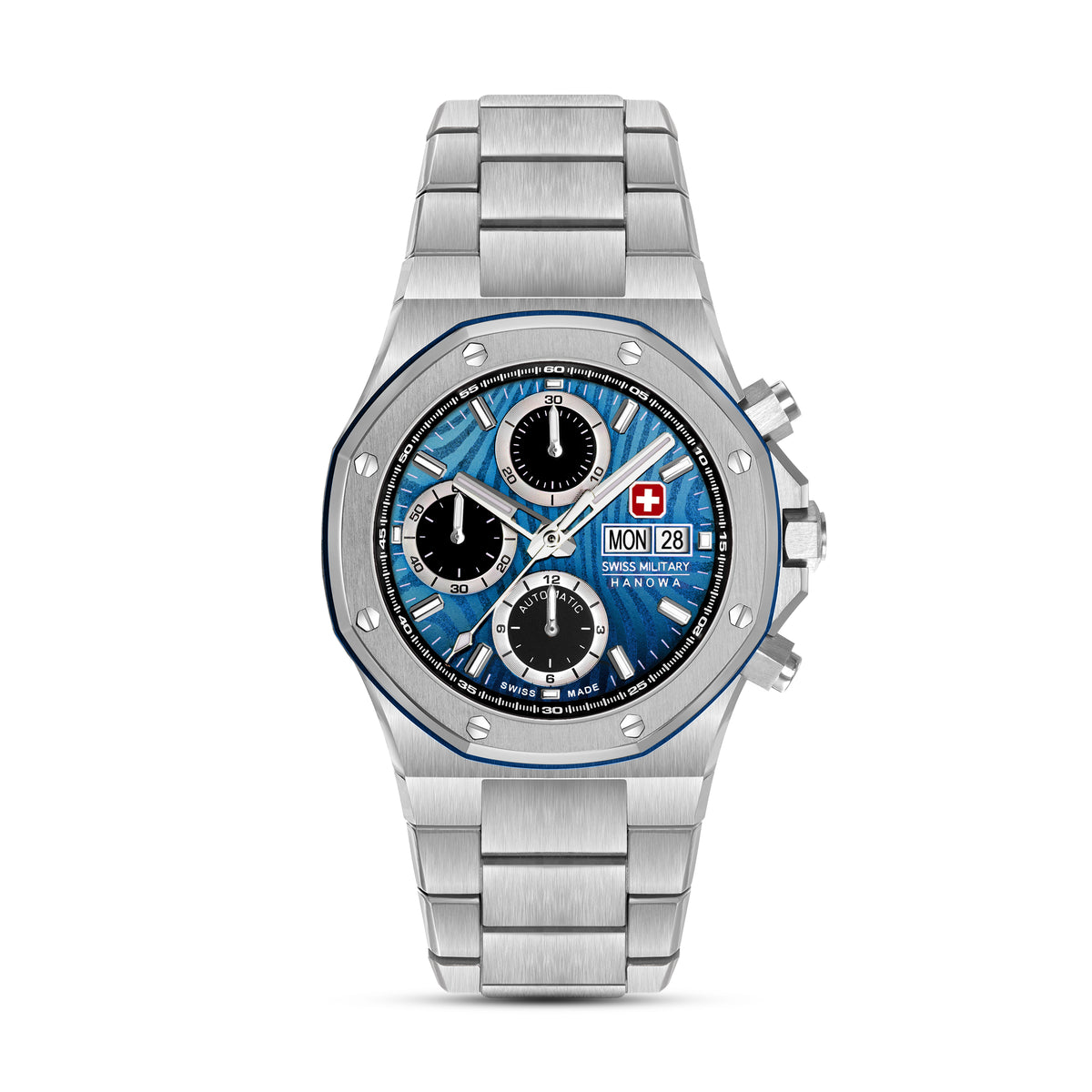 Swiss Military Hanowa Damask Legend ? Windstorm Black Round Dial Automatic Swiss Made Watch For Mens-SMWGL0007001