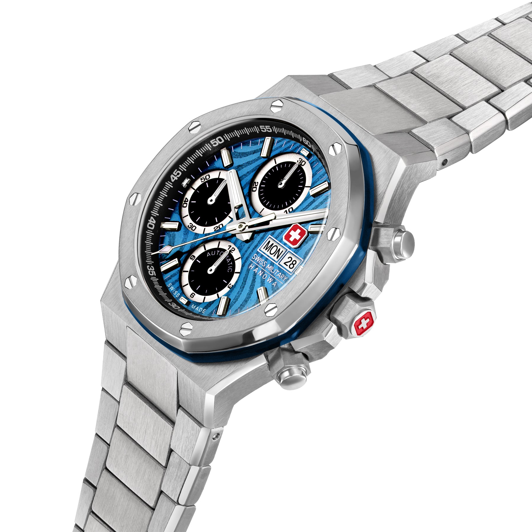 Swiss Military Hanowa Damask Legend ? Windstorm Black Round Dial Automatic Swiss Made Watch For Mens-SMWGL0007001