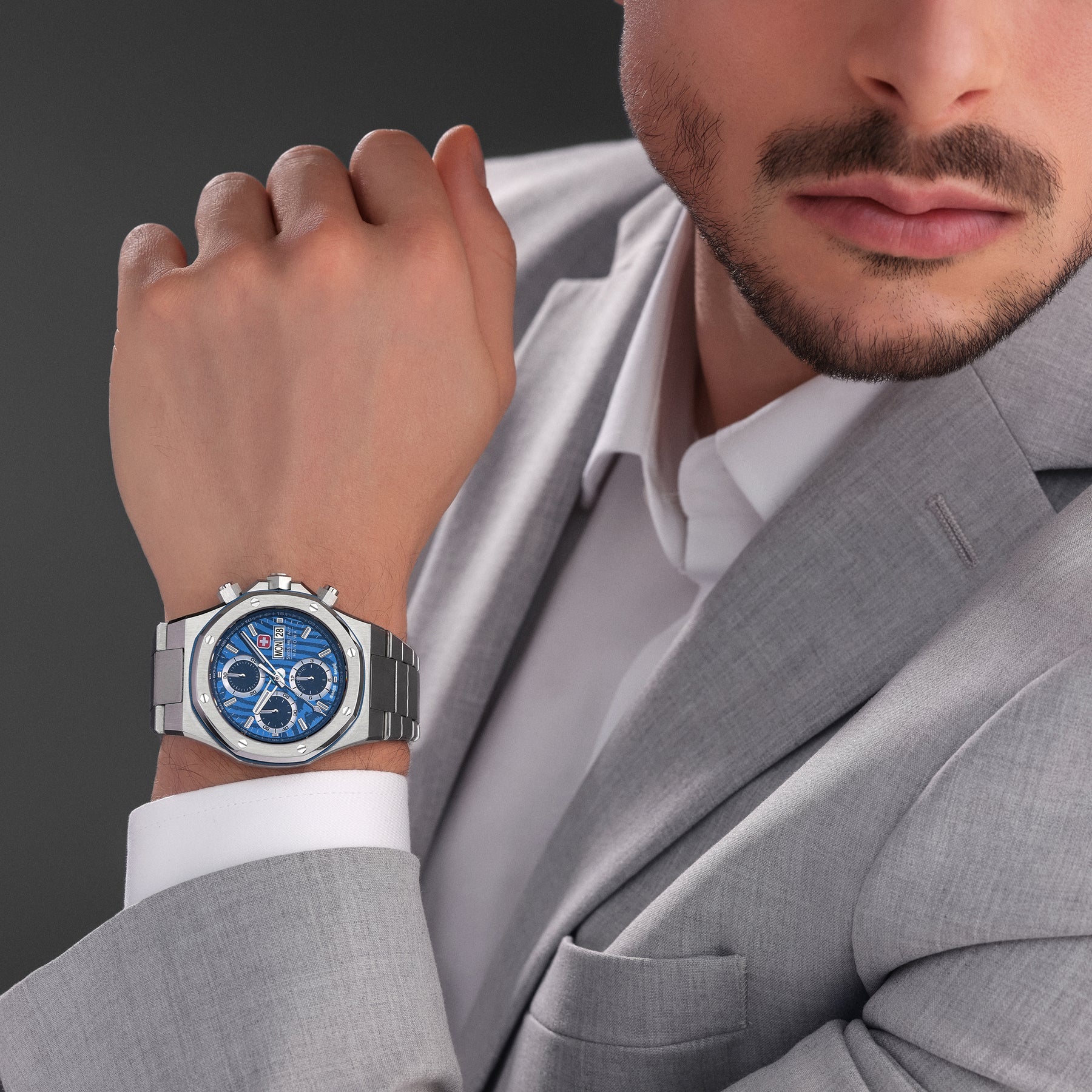 Swiss Military Hanowa Damask Legend ? Windstorm Black Round Dial Automatic Swiss Made Watch For Mens-SMWGL0007001