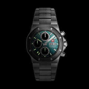 Swiss Military Hanowa Green Round Dial Automatic Swiss Made Watch For Mens-SMWGL0007002