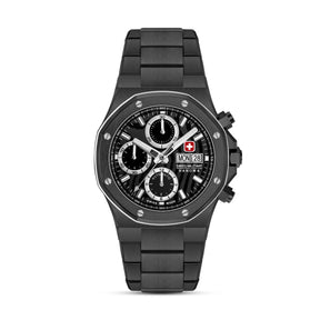 Swiss Military Hanowa Damask Legend - Ironblack Black Round Dial Automatic Swiss Made Watch For Mens-SMWGL0007030