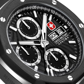 Swiss Military Hanowa Damask Legend - Ironblack Black Round Dial Automatic Swiss Made Watch For Mens-SMWGL0007030