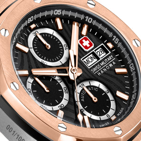 Swiss Military Hanowa Damask Legend - Fireball Black Round Dial Automatic Swiss Made Watch For Mens-SMWGL0007060