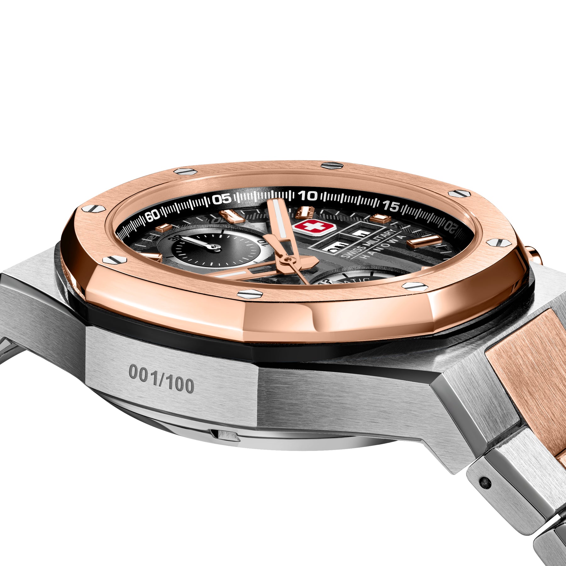 Swiss Military Hanowa Damask Legend - Fireball Black Round Dial Automatic Swiss Made Watch For Mens-SMWGL0007060