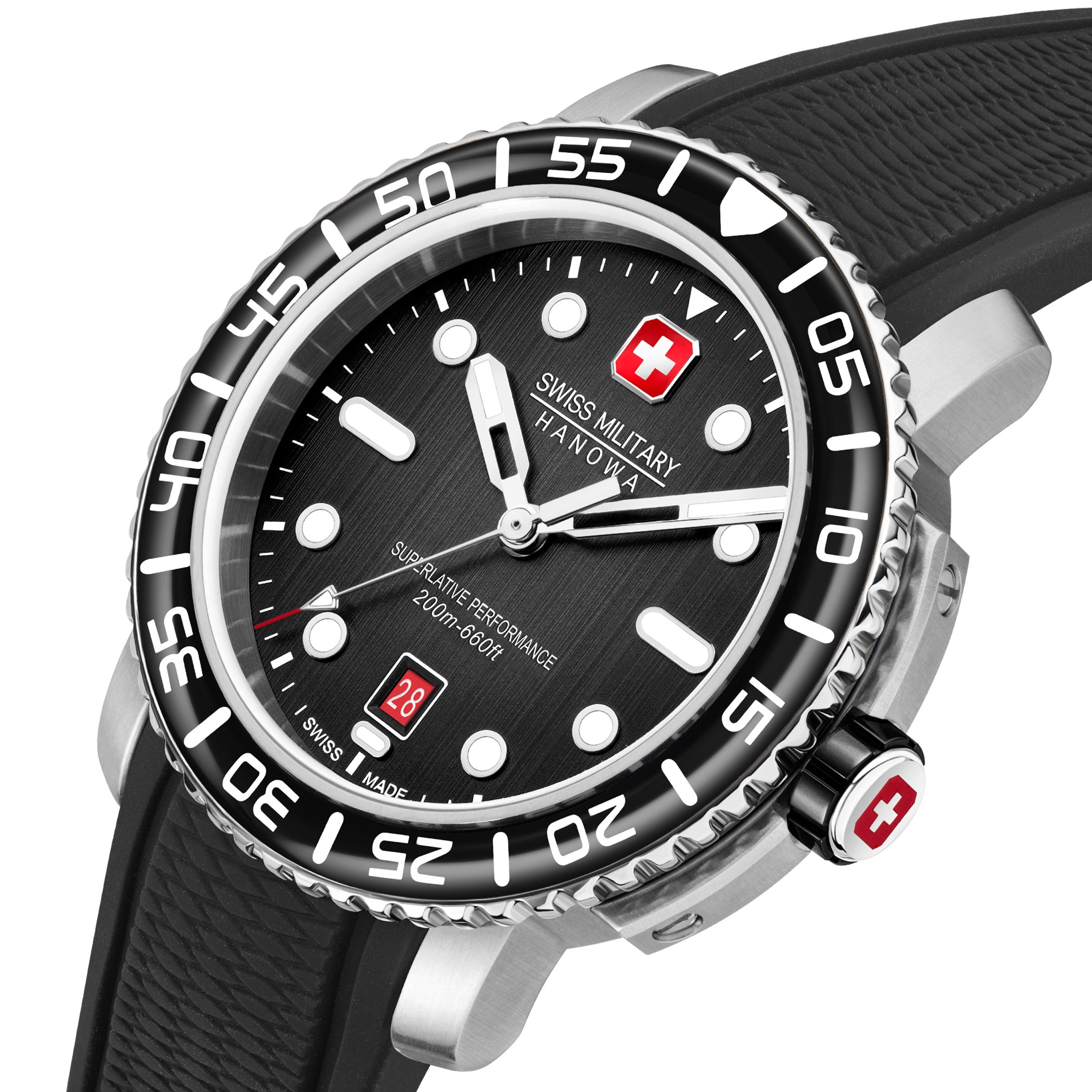 SWISS MILITARY HANOWA BLACK MARLIN BLACK ROUND DIAL ANALOG WATCH FOR Men's SMWGN0001701