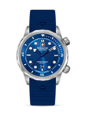 Swiss Military Hanowa BREAKWATER Blue Round Dial Analogue Swiss Made Watch For Mens-SMWGN0006401