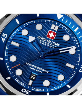 Swiss Military Hanowa BREAKWATER Blue Round Dial Analogue Swiss Made Watch For Mens-SMWGN0006401
