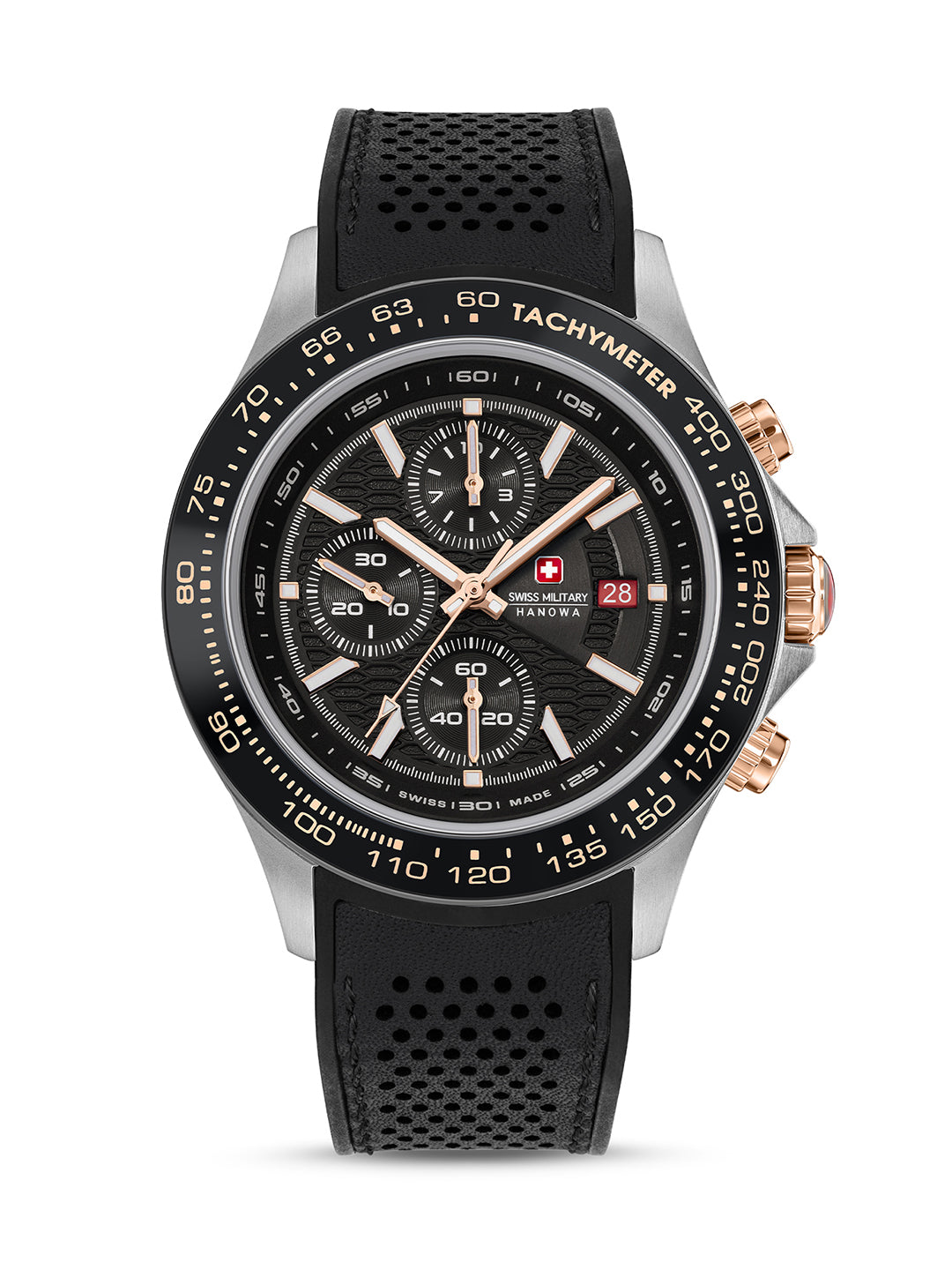 Swiss Military Hanowa SMWGO0003401  - Swiss Made Round Black Chronograph - Watch for men