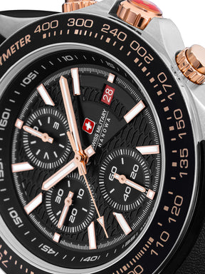 Swiss Military Hanowa SMWGO0003401  - Swiss Made Round Black Chronograph - Watch for men