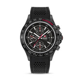 SMWGO0003430 Swiss Made Men's Chronograph Watch with Black Dial & Black Silicone Strap